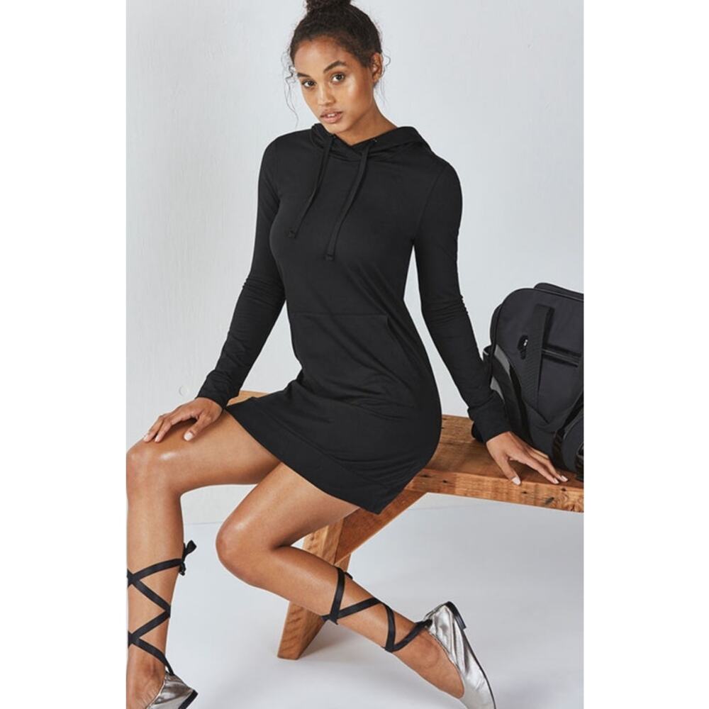Fabletics Yukon Black Hooded Dress Size XS